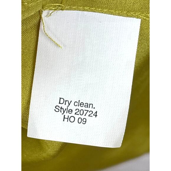 J.Crew Women’s Small Olive Green Silk Ruffle Neck Sleeveless Button Up Blouse - Picture 4 of 5